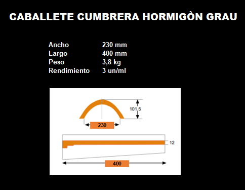 Caballete cumbrera arcilla