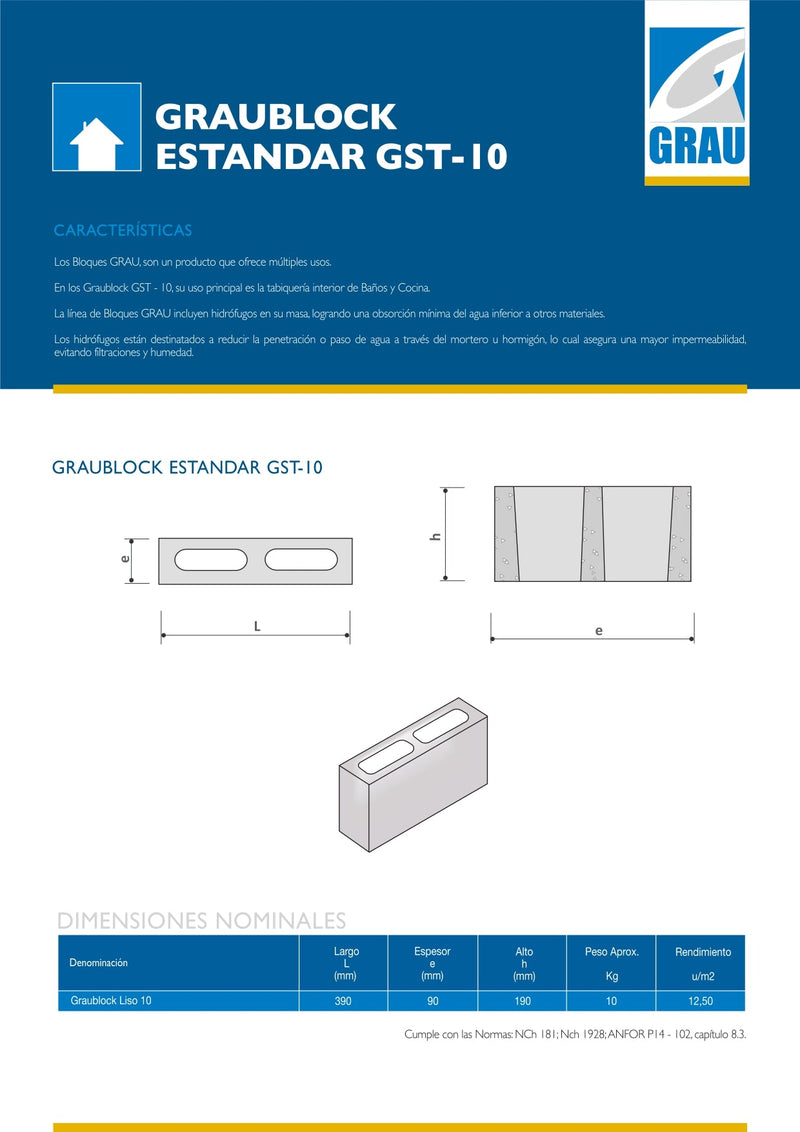 Graublock Liso 10 (t)