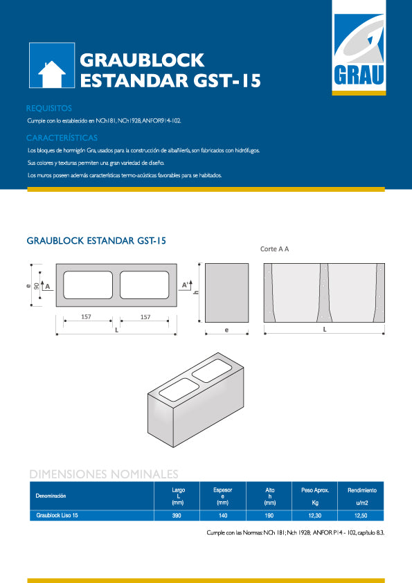Graublock Liso 15
