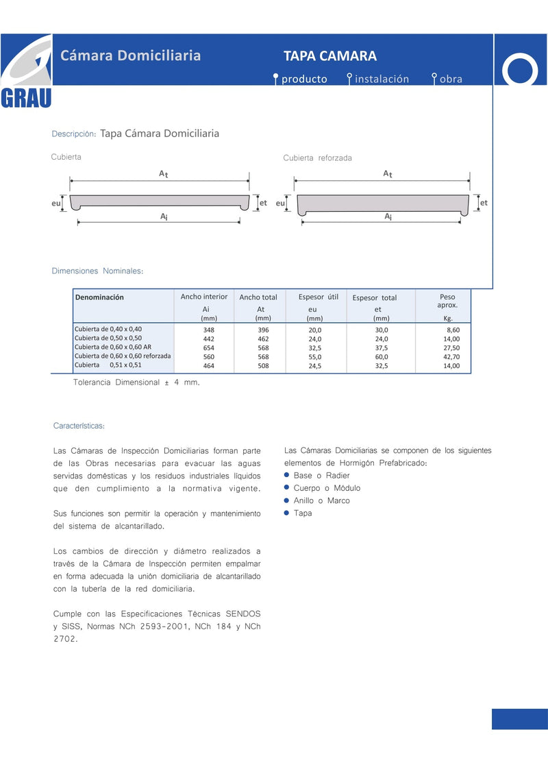 Cubierta 0,60x0,60 AR (t)